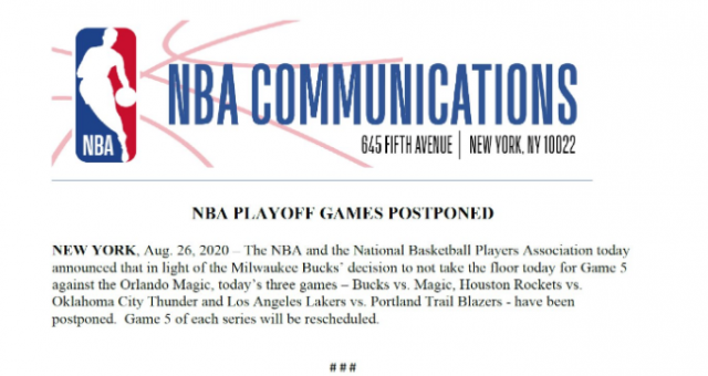 NBA: Jornada suspendida